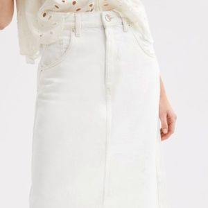 Zara White denim Skirt